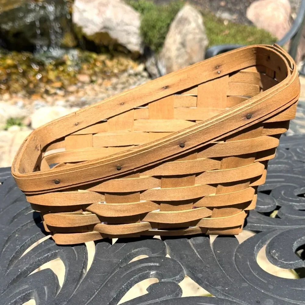 Vintage Longaberger 1984 Slanted Vegetable Basket Angled Sleigh Wood Booklet